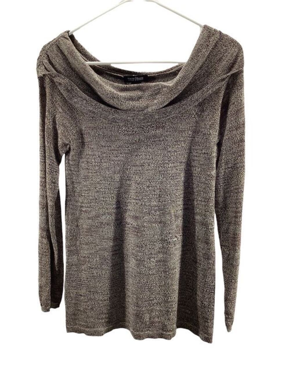 White House Black Market Brown Knit Cowl Neck Sweater Women's Size Small
